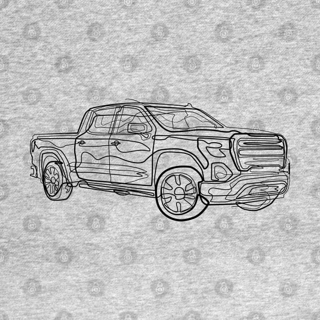 Pickup Truck - One Line Drawing by Teeladen